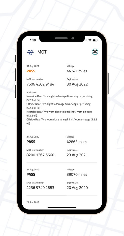 Pedal® Features Vehicle history